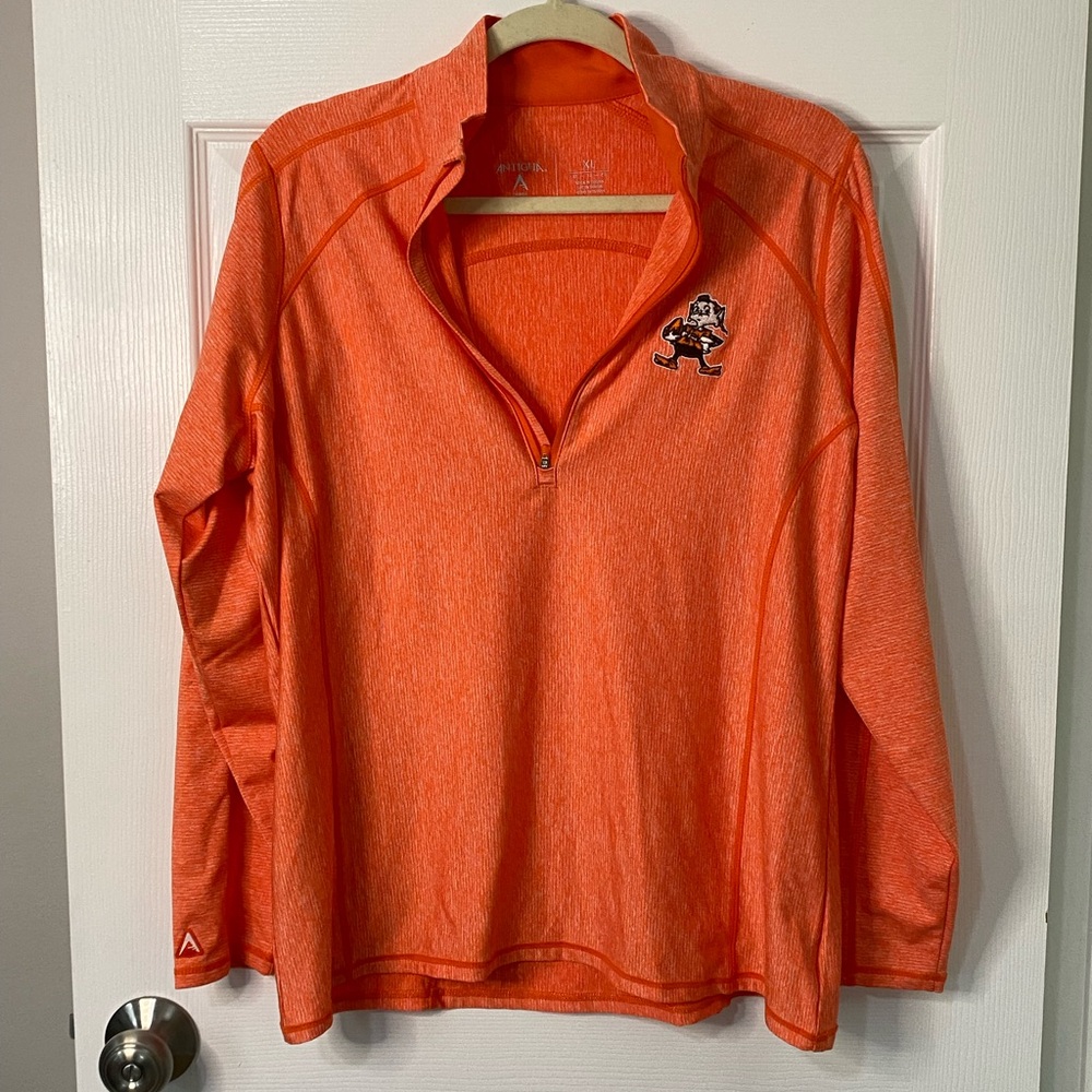 Cleveland Browns Orange Quarter-Zip Pullover